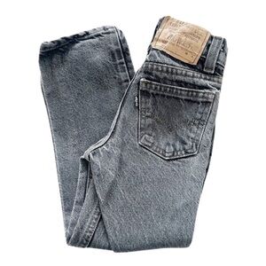 Vintage Kids Little Levi's Grey Black Jeans Size 6 Slim